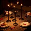 Nordic Black Round Base Candle Holder Set Minimalist Desktop Decoration Room Wedding Party Bar Centerpiece Candlestick No Candle