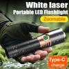 Newest Ultra Bright Flashlight Type-C Rechargeable Outdoor Zoomable Torch 18650 Battery Portable Lantern for Fishing Camping