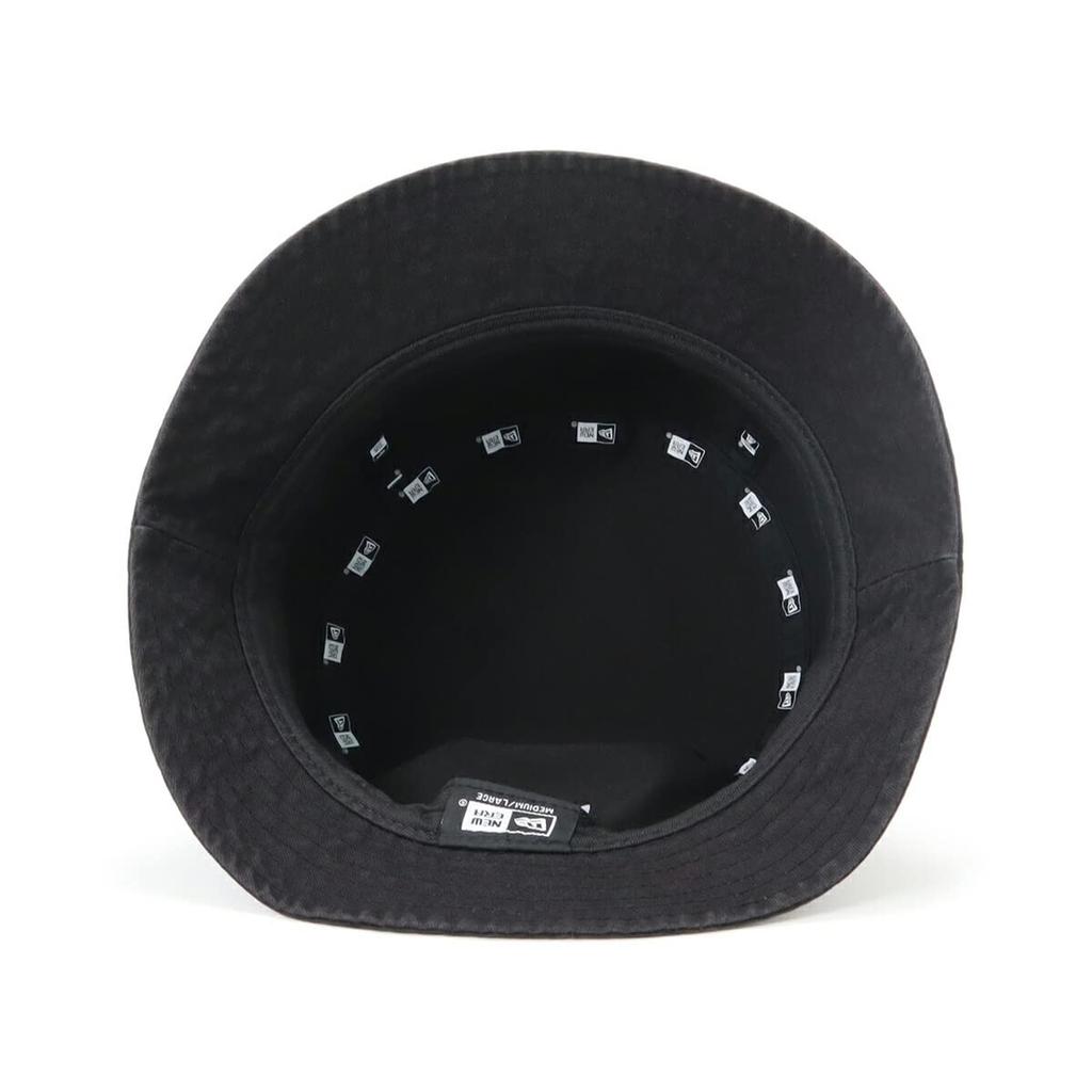 [New Era] Bucket Hat, Washed Cotton, Black, SM, BUCKET-02 WC BLACK 25J