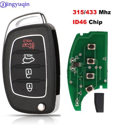 Jingyuqin 4B 315/433 MHz With ID46 CHIP Remote Car Key For Hyundai IX35 I20 Control Key With Blade