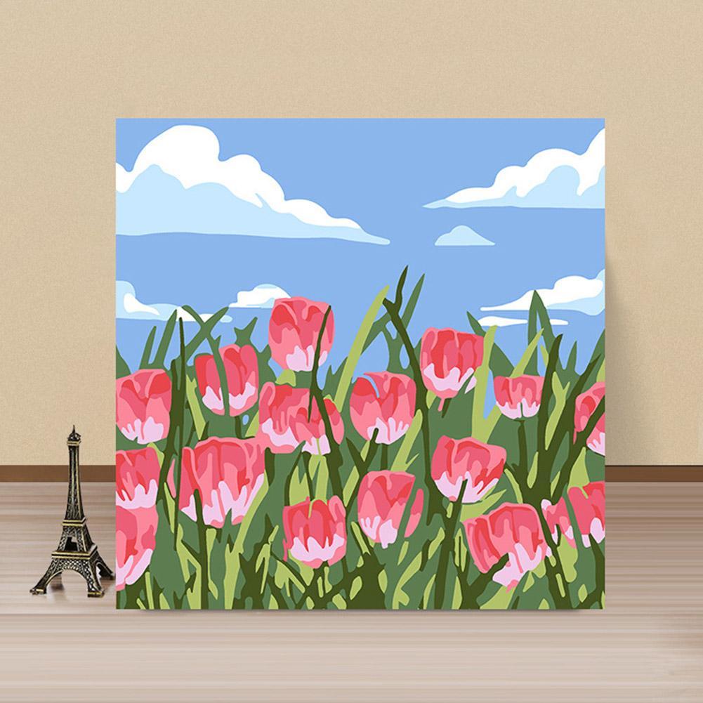 DIY Digital Oil Painting For Rose Flower Hand Painted Oil Painting Coloring by Numbers Acrylic Drawing Modern Wall Home Decor