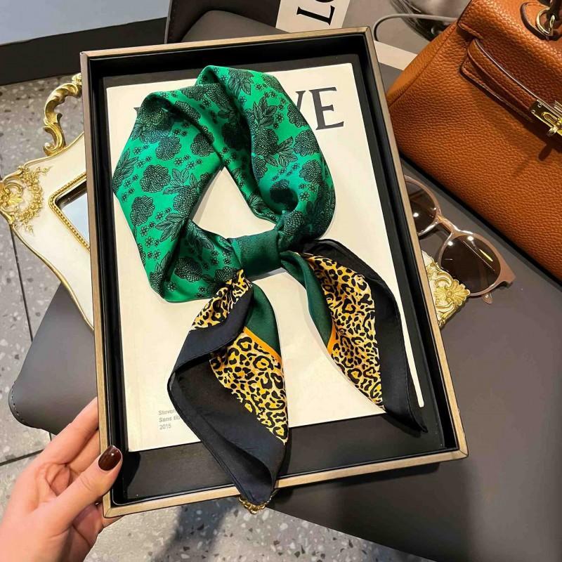70cm Square Silk-Like Scarf Women Lightweight Fashion Accessory Office Chic Neck Wrap Stylish Print Design