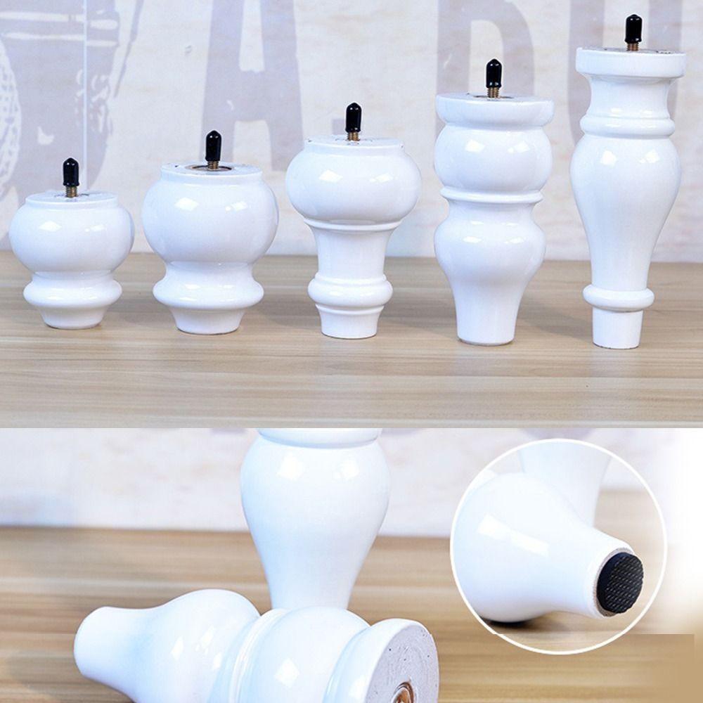 Vita Byråben Skåp Ersättningsben för Säng Päronsform Fåtöljfötter Skåp Soffa