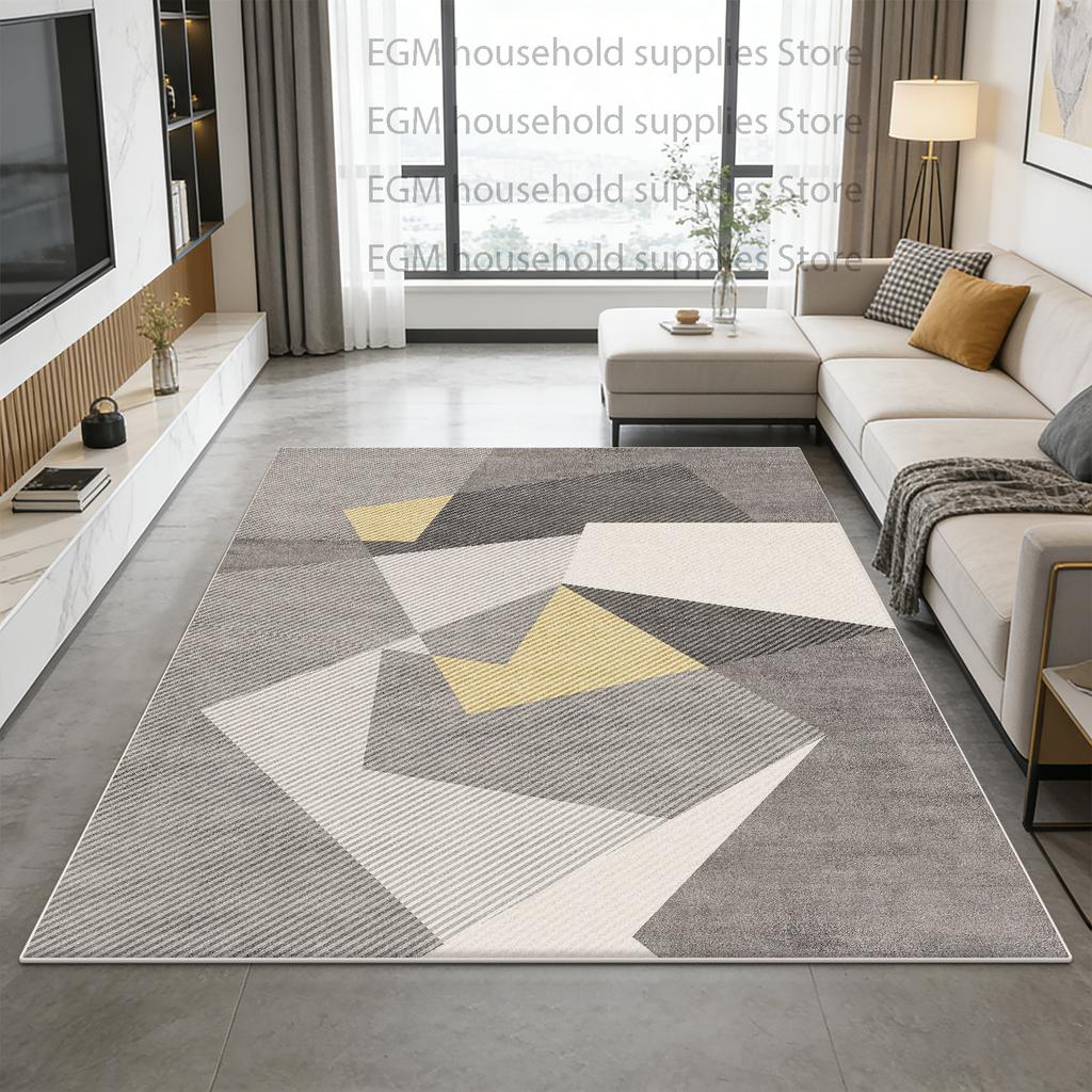 Modern Simple Carpet Geometric Living Room Decor Bedroom Kitchen Floor Mat Non-slip Coffee Table Soft Customizable Rugs Washable