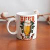 1pc 11oz Double-Sided Printed Mug for Beer Enthusiasts, Durable, Clean Ceramic Cup