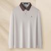 MONTAGUT Men's Brushed Warm Embroidered Long-Sleeve Polo Shirt