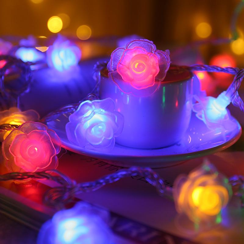 

6cm LED Rose String Lights for Romantic Atmosphere - Perfect for Proposals & Valentine s Day Nights 1.5m 10 flowers (Battery)