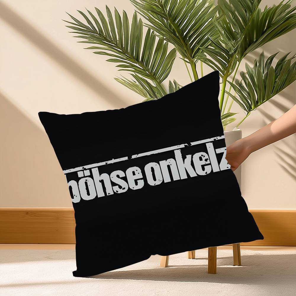 Hot B-Bohse O-OnkelzS Rock Pillow Case Soft Plush Fabric Double Sided Print Decorative Home Living Room Gift Cushion