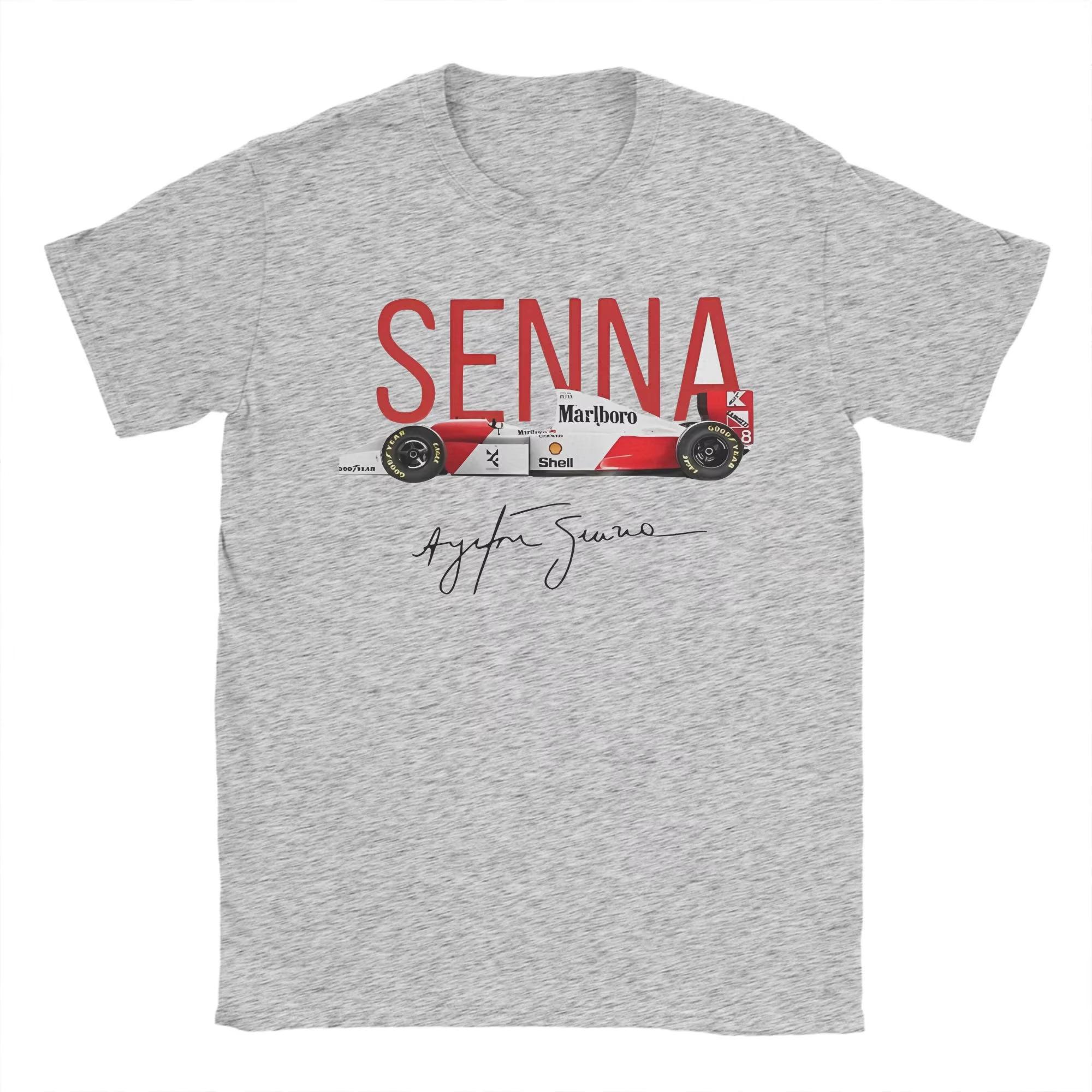 BenberFashion Leuk Ayrton Senna Raceauto T-shirt Unisex Unisex Ronde Hals 100% Katoen T-shirts Korte Mouw Tees Plus Size Kleding 3XL