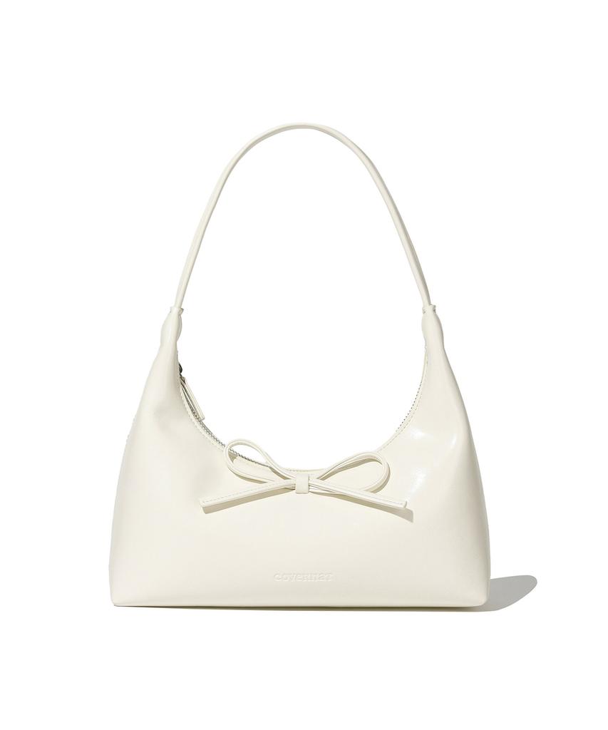 Covernat Woman Clover Heart Ribbon Tote Bag Ivory