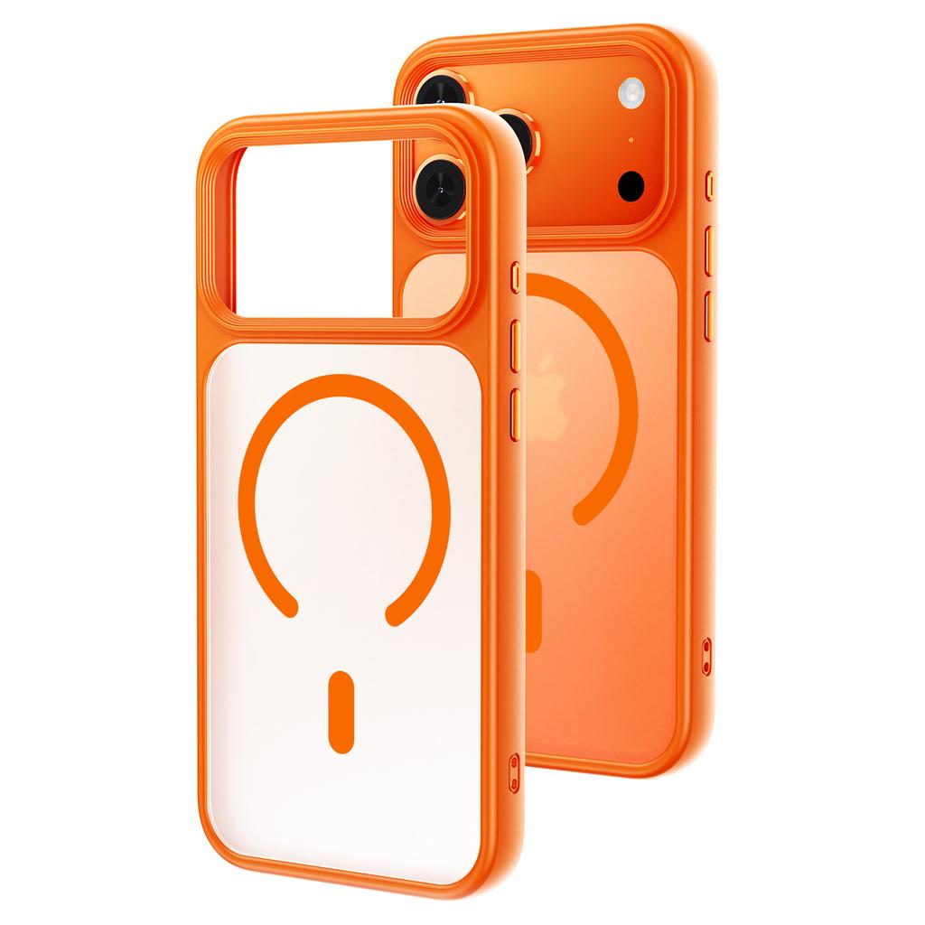 For iPhone 17 Pro Magnetic Case Skin-Feel Rubberized PC + TPU Phone Cover Compatible with MagSafe