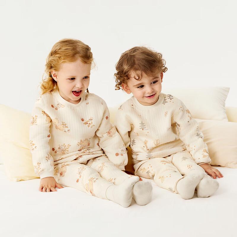 TONGTAI Baby Cotton Thermal Pajama Set 73cm