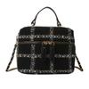 Black And White Pu Street Fashion Bucket Bag For Women With Chain Strap 2023 New Style
