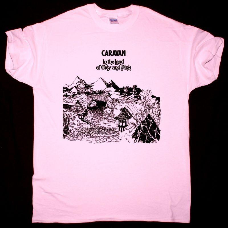 Caravan In The Land of Grey and Pink Pink T-Shirt Prog Rock Tee S разноцветный