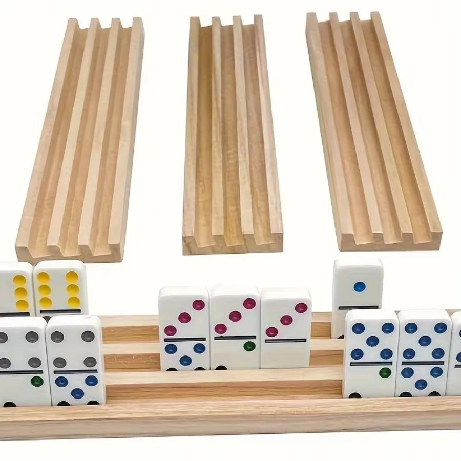 Wooden Domino Tray One, Domino Rack Domino Tiles, Domino Holder for Mexican Train, Mahjong, Domino Game