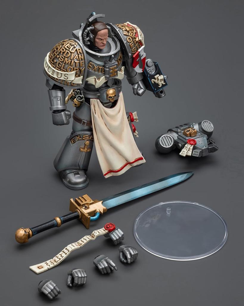Pipigirl JoyToy Warhammer 40K Authentic Licensed Movable Gray Knights Strike Squad Dark Source 12CM Action Figure Anime Model 1/18 Figure, Justicar,
