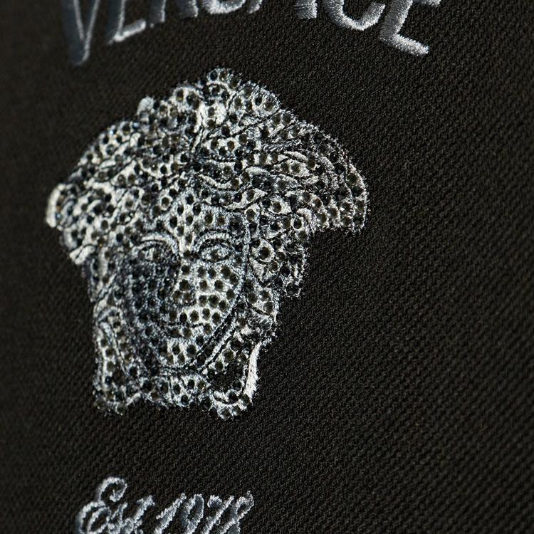 VERSACE Medusa Head embroidered Cotton Polo Shirt 1013906-1A11306-