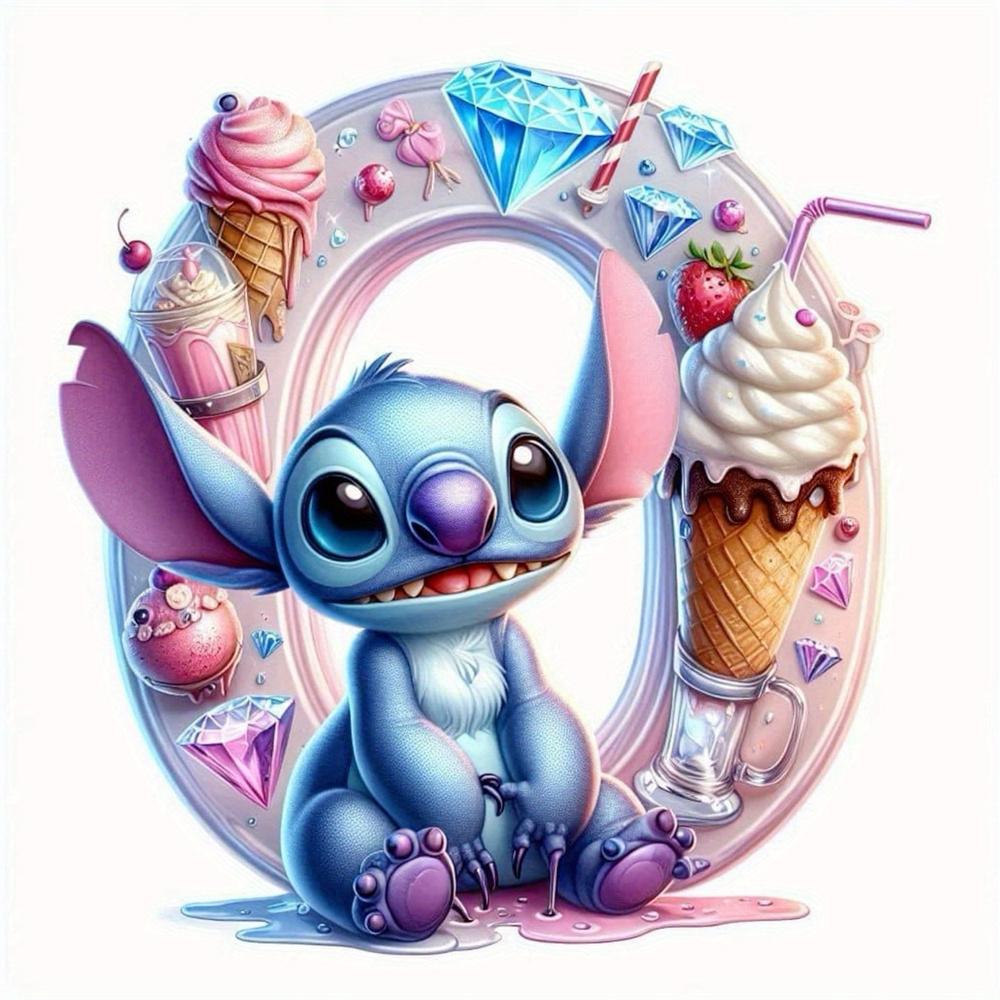 Disney Bordado de Diamantes Punto Mosaico de Dibujos Animados Novedad 26 Letras Pintura Imagen de Pedrería Helado Decoración Habitación Infantil