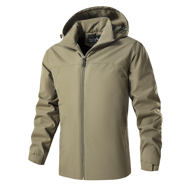 Warm Jacket Men's Windproof Autumn and Winter Cotton Clothes Outdoor Hooded Velvet Casual Sports Jacket