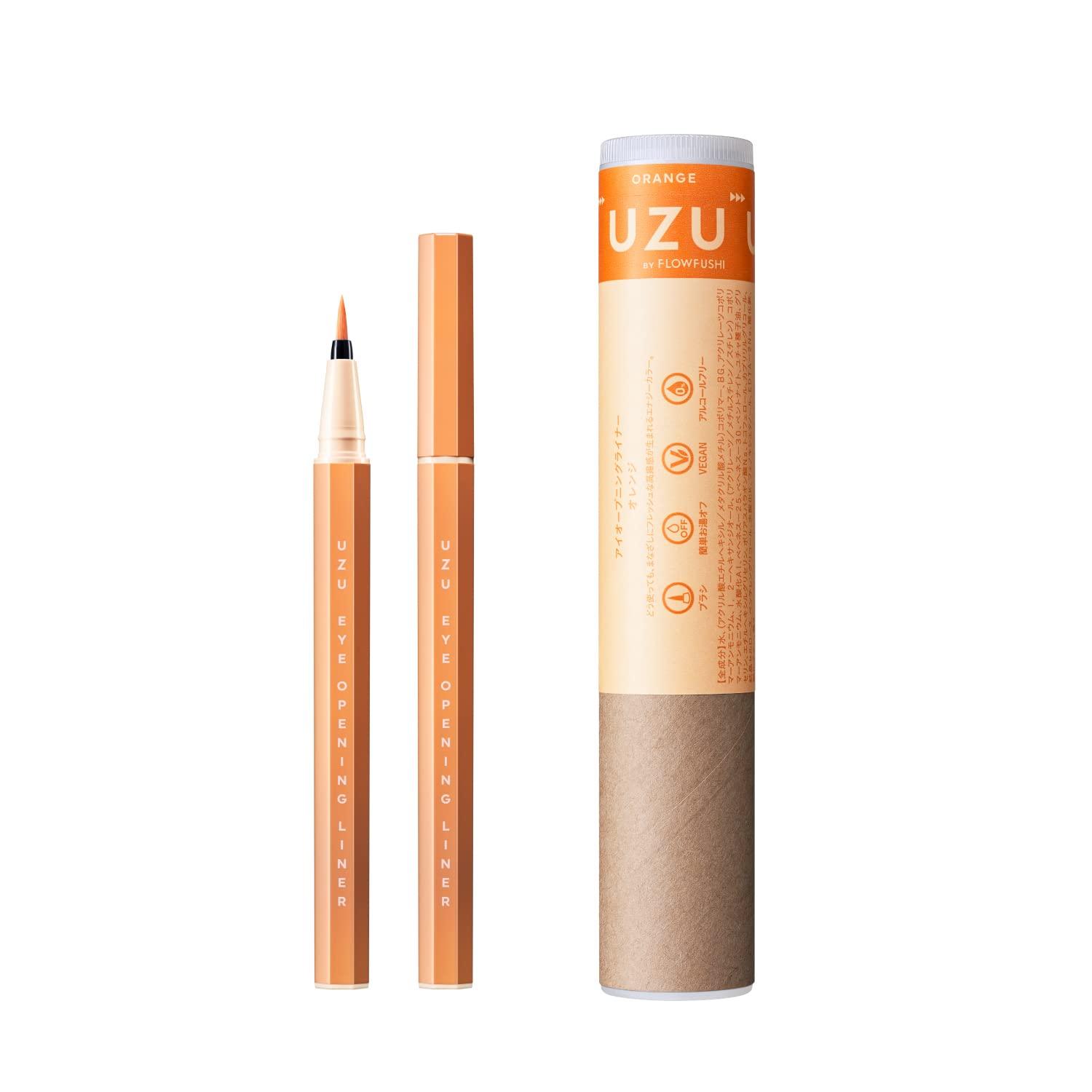 

Жидкая подводка для глаз UZU Eye Opening Liner, смываемая горячей водой, без спирта, без красителей, гипоаллергенная [оранжевая]