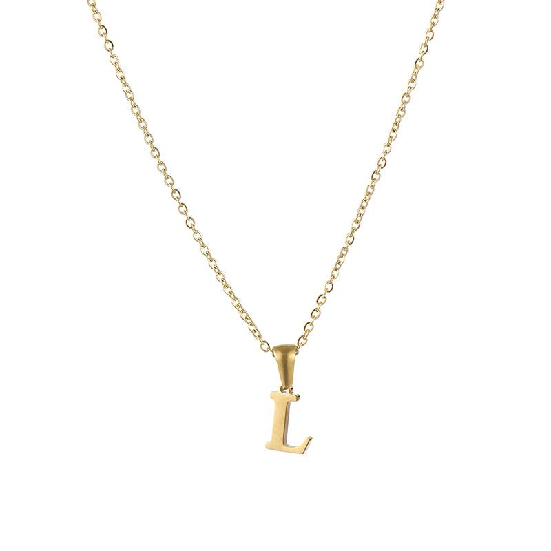 26 Letter Necklace Women's 18K Simple Fashion Non-fading Pendant Jewelry 2026