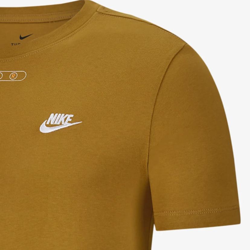 Nike Odzież sportowa Globalny Nadruk Ziemi Koszulka z Krótkim Rękawem Męska Top Pszeniczny Żółty CT6541-790
