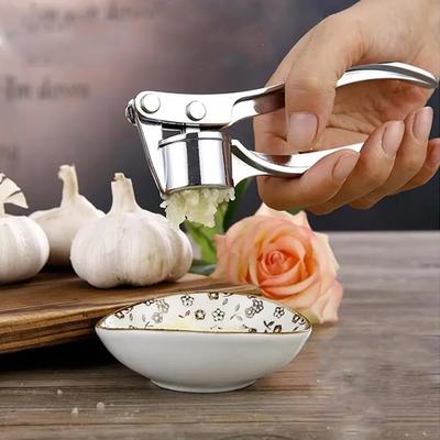 Kitchen Gadgets Garlic Press Stainless Steel Garlic Mincer Garlic Peeler and Cleaning Brush Ginger Peeler Household Tools