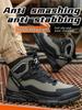 Men Boots Steel Toe Safety Shoes  Anti-Puncture Slip Resistant Work Shoes Wear-resisting Indestructible Shoes for Work as Hiking