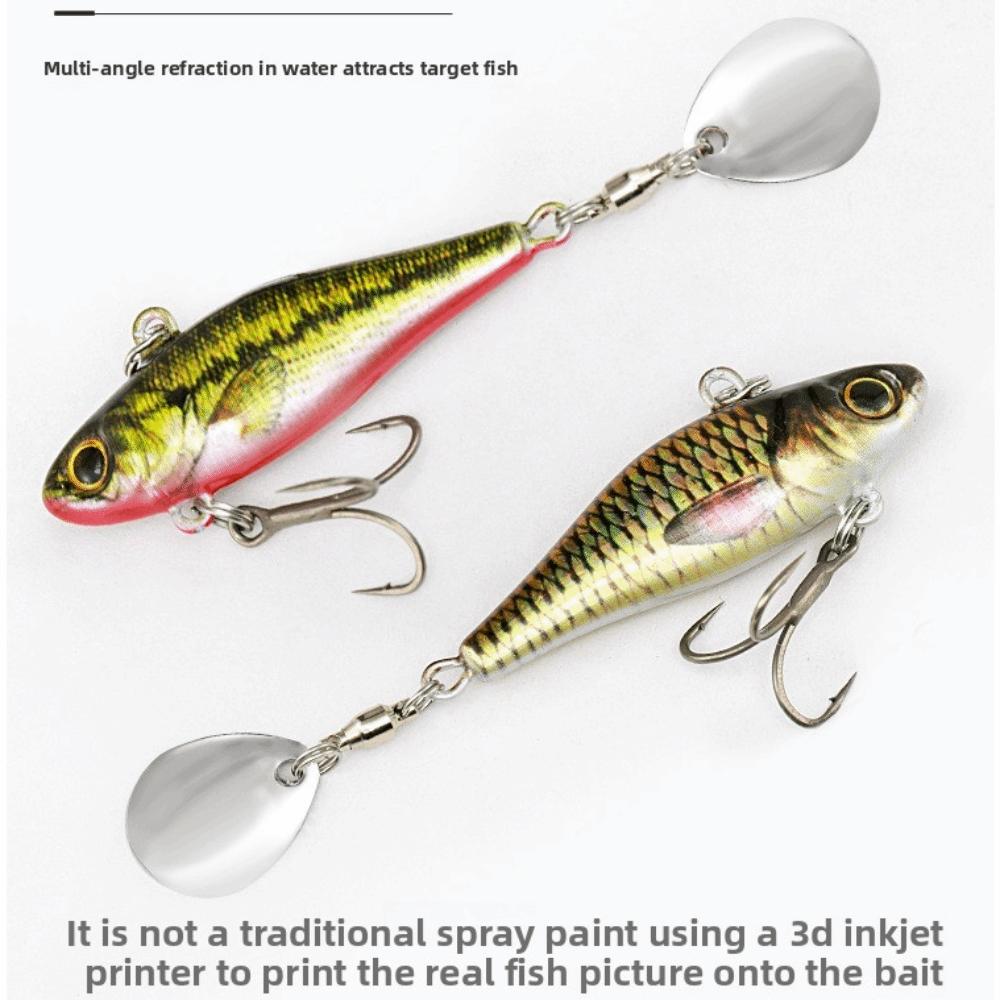 with Spoon Fishing Lure Rotate Treble Hook Vibration Spinner 2025 Pin Crankbait  Fishing Tackle