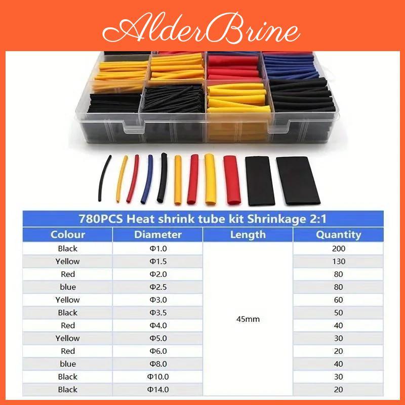 Heat Polyolefin 102850pcs Shrink Tube Kit Box Multicolor Insulation Cable Sleeve 21 Shrink Ratio Thermoresistant Tube Sleeving
