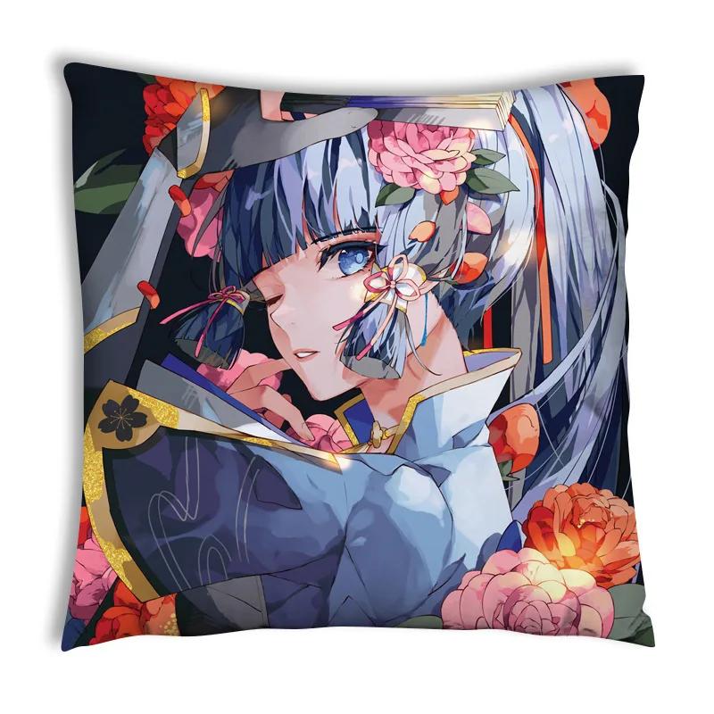Genshin Impact Noelle Anime Pillowcase for Pillows Kawaii Aether Throw Pillow Cover Decorative Pillow for Bed Aesthetic 45x45 cm