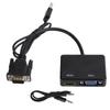 VGA To VGA High Definition Multimedia Interface Splitter Converter Support Dual Display Adapter