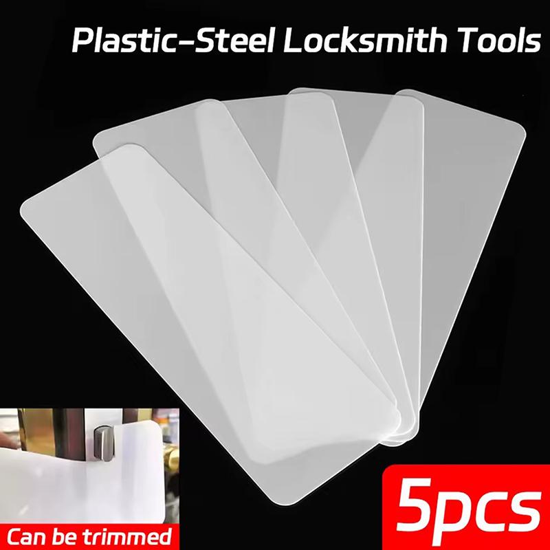 5 Stück 230x80mm Karten-Öffnungswerkzeug Schaber Kunststoff-Stahl Nano-Einsatzblech Werkzeug für Schlösser Tür-Wackel-Bypass-Werkzeug Schloss DIY-Öffner