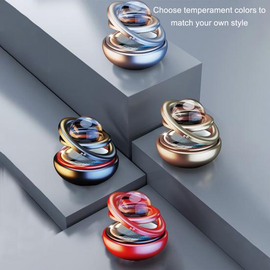 Solar Car Air Freshener Rotatable Ring Clear Ball Long Lasting Fragrance Air Purifying Auto Aromatherapy Diffuser Ornament Car Interior Accessories