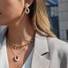 Youthway Vintage Crystal Resin Pendant Necklace For Women Minimalist  Gold Plated Stainless Steel Necklace Fashion Jewelry