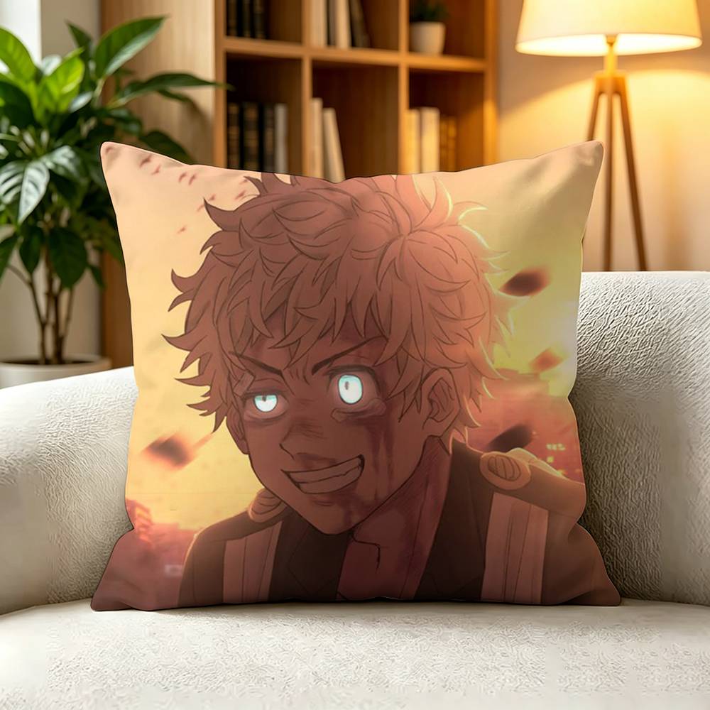 T-Takemichi Hanagaki Tokyo Revengers Game Square Double-Sided printed Pillow Case Bedroom Bedside Pillow Sofa Cushion Cover