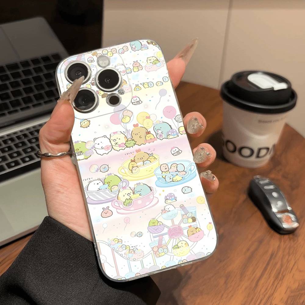 Anime S-Sumikko G-Gurashi  Transparent TPU Phone Case for iPhone 17 11 12 13 14 15 16 Pro Max 16 Plus Cover