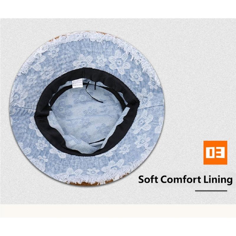 Stylish Distressed Trim Flower Print Fisherman Hat Breathable Bucket Hat for Spring Autumn Daily Outfit Fashion Headwear