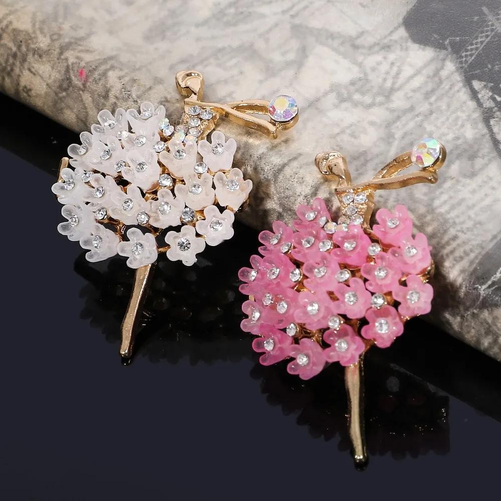 Engood 20Pcs Resin Ballet Dancing Girl Rhinestone Button Sewing Trim & Embellishments Craft Buckles DIY Hair Wedding Decoration