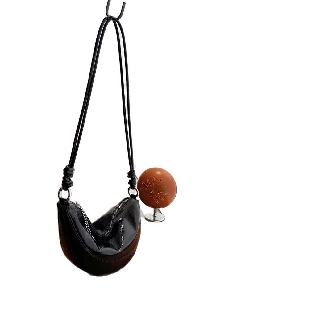 Cowhide, Women's Shoulder Messenger Bag, Versatile Dumpling Shell Fashion Bag, Handbag, Genuine Leather