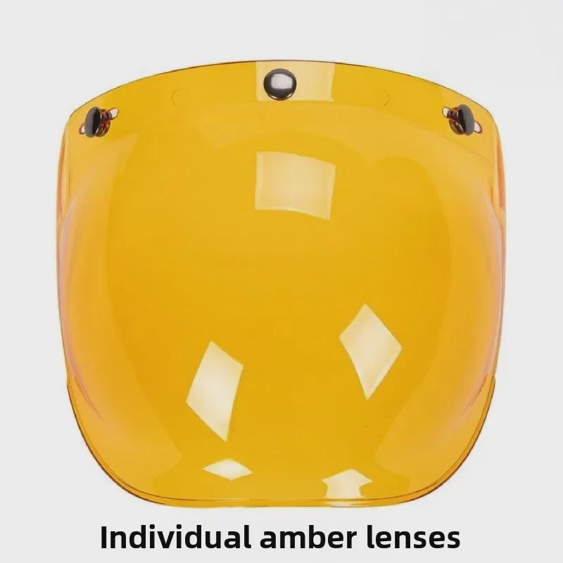 Japanese Three-Button Bubble Lens Motorcycle Helmet