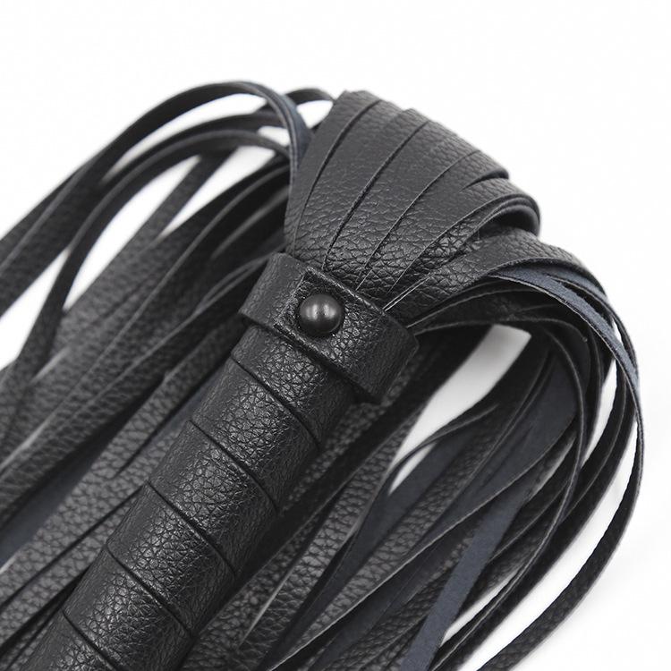 Leather BDSM Whip for Flirting and Spanking - Black