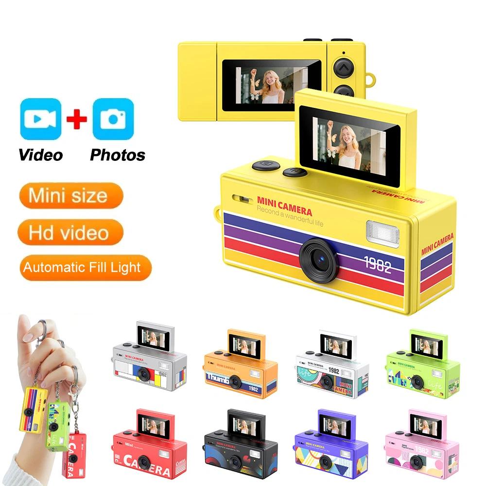 Retro Mini Palcová Kamera, HD Foto a Video, Výklopný Displej pro Selfie, Přenosný Digitální Fotoaparát pro Studenty