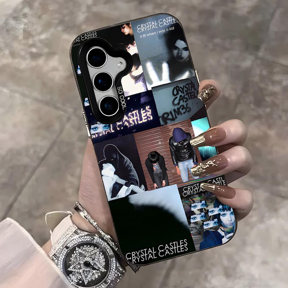 Band C-Crystal Castles Phone Case For Samsung S25 Ultra S23 S22 S21 S20 Ultra Plus S24 Fe A54 A55 Color Silver Cover