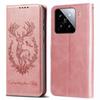 For Xiaomi 15 Stand Case Lucky Deer Imprinted Magnetic Closure Leather Wallet Phone Cover