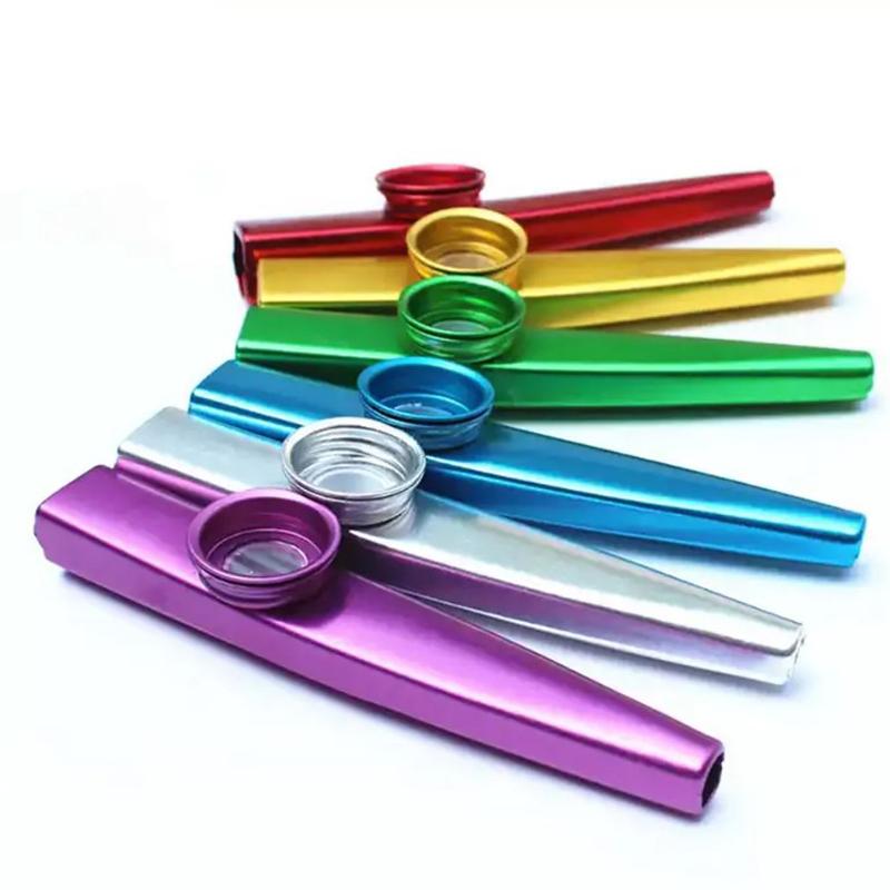 6Pcs/Set Metal Kazoo Instrument Mouth Flute Musical Party Musical Gift Flute Toy