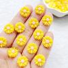 50Pcs Resin 3D Mini Sunflower Flower, chrysanthemum Gems Flatback Figurines Scrapbook Wedding Applique Nail Art Decor Crafts