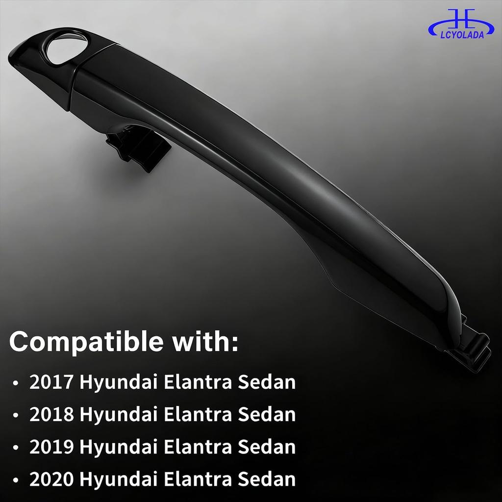 Vordere linke Fahrerseite Außen Türgriff Kompatibel mit Hyundai Elantra 2017 2018 2019 2020 - Ohne Smart Key Entry - Schwarz