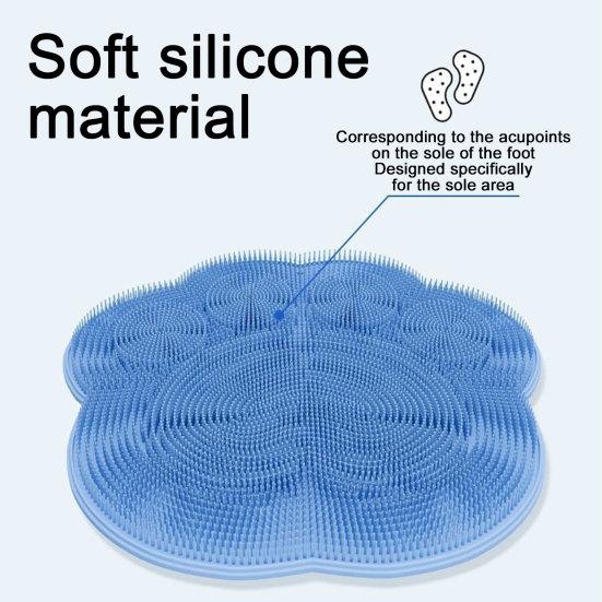 2Pcs Shower Foot Scrubber Mat, Foot Massage Pedicure Pad with Soft Silicone Bristles, Gentle Deep Cleansing Shower Foot Wash Mat
