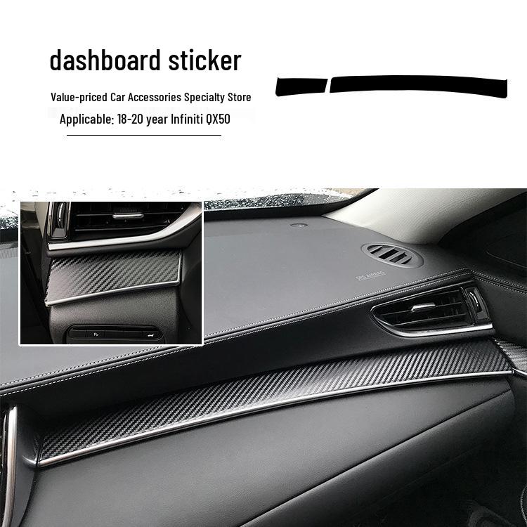 18-20 Infiniti QX50 Wnętrze Naklejka z włókna węglowego odporna na zarysowania na drzwi